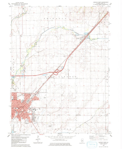 United States Geological Survey Lincoln East, IL (1980, 24000-Scale) digital map