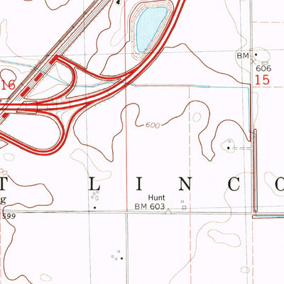 United States Geological Survey Lincoln East, IL (1980, 24000-Scale) digital map