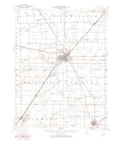 United States Geological Survey Lincoln, IL (1911, 62500-Scale) digital map