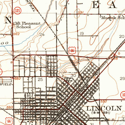 United States Geological Survey Lincoln, IL (1913, 62500-Scale) digital map
