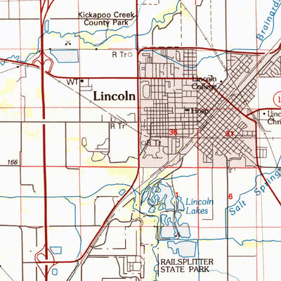 United States Geological Survey Lincoln, IL (1985, 100000-Scale) digital map