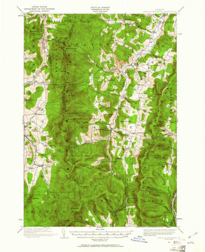 United States Geological Survey Lincoln Mountain, VT (1919, 62500-Scale) digital map