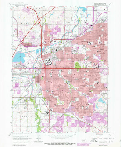 United States Geological Survey Lincoln, NE (1964, 24000-Scale) digital map