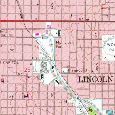 United States Geological Survey Lincoln, NE (1964, 24000-Scale) digital map