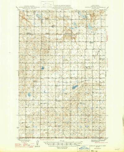 United States Geological Survey Lincoln Valley, ND (1947, 62500-Scale) digital map