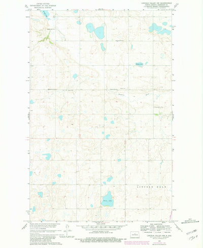 United States Geological Survey Lincoln Valley NW, ND (1960, 24000-Scale) digital map