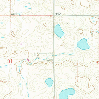 United States Geological Survey Lincoln Valley NW, ND (1960, 24000-Scale) digital map
