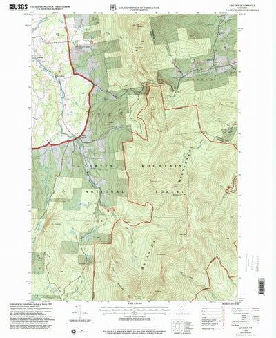 United States Geological Survey Lincoln, VT (1997, 24000-Scale) digital map
