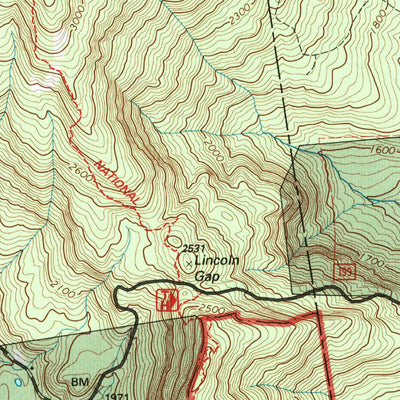 United States Geological Survey Lincoln, VT (1997, 24000-Scale) digital map