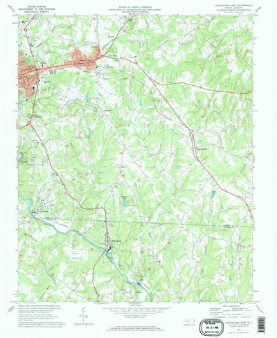 United States Geological Survey Lincolnton East, NC (1970, 24000-Scale) digital map