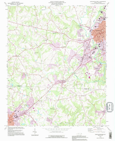 United States Geological Survey Lincolnton West, NC (1993, 24000-Scale) digital map