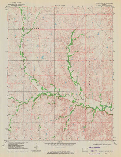 United States Geological Survey Lincolnville NE, KS (1970, 24000-Scale) digital map