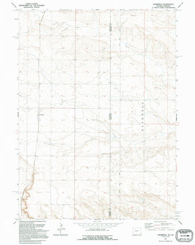 United States Geological Survey Lindbergh, WY-NE (1991, 24000-Scale) digital map