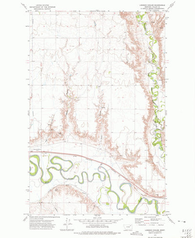 United States Geological Survey Lindeke Coulee, MT (1972, 24000-Scale) digital map