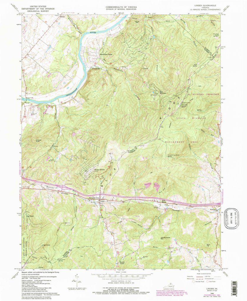 Linden, VA (1986, 24000-Scale) Map by United States Geological Survey ...