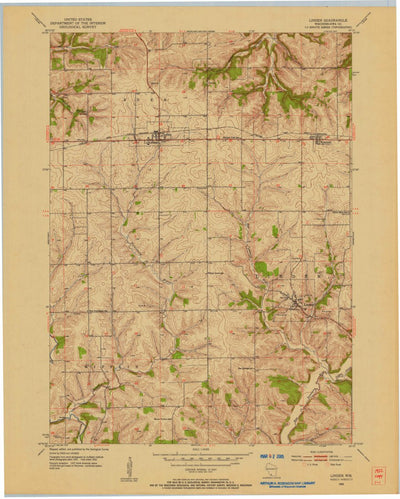 United States Geological Survey Linden, WI (1952, 24000-Scale) digital map