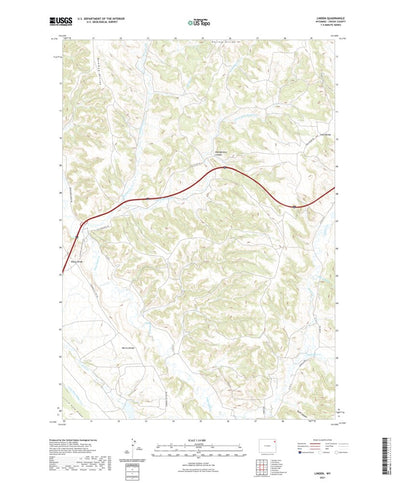 United States Geological Survey Linden, WY (2021, 24000-Scale) digital map