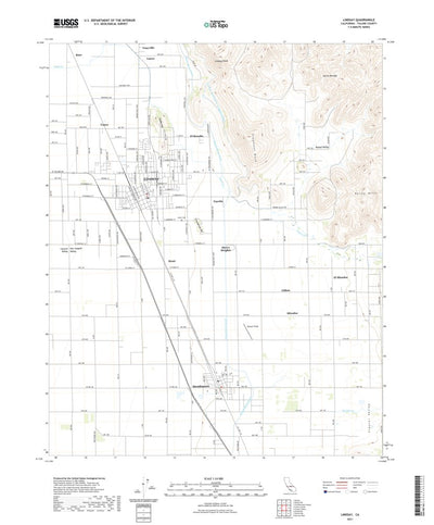 United States Geological Survey Lindsay, CA (2021, 24000-Scale) digital map