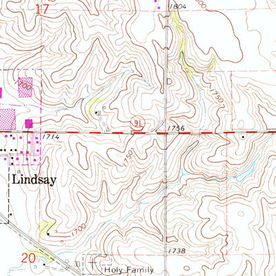 United States Geological Survey Lindsay, NE (1966, 24000-Scale) digital map