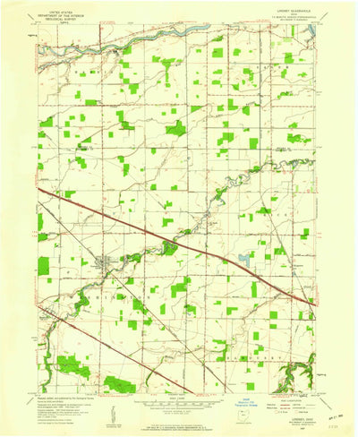 United States Geological Survey Lindsey, OH (1957, 24000-Scale) digital map