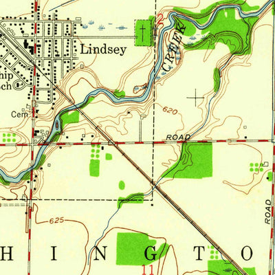 United States Geological Survey Lindsey, OH (1957, 24000-Scale) digital map