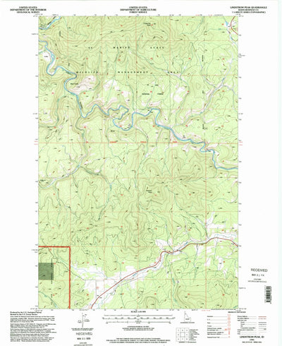 United States Geological Survey Lindstrom Peak, ID (1995, 24000-Scale) digital map