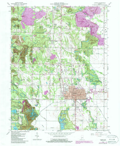 United States Geological Survey Linton, IN (1963, 24000-Scale) digital map