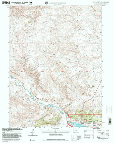 United States Geological Survey Linwood Canyon, WY (1996, 24000-Scale) digital map