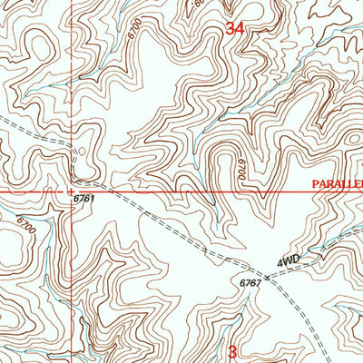 United States Geological Survey Linwood Canyon, WY (1996, 24000-Scale) digital map
