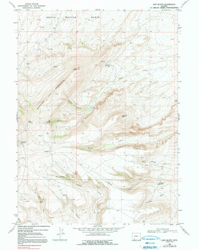 United States Geological Survey Lion Bluffs, WY (1968, 24000-Scale) digital map