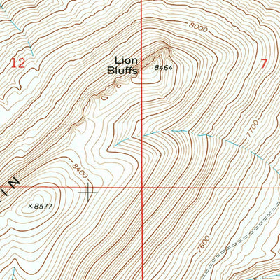 United States Geological Survey Lion Bluffs, WY (1968, 24000-Scale) digital map