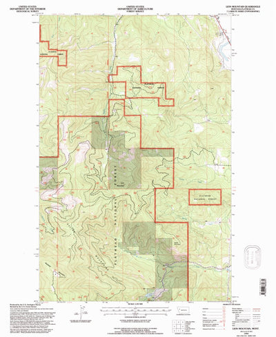 United States Geological Survey Lion Mountain, MT (1994, 24000-Scale) digital map