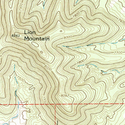United States Geological Survey Lion Mountain, NM (1965, 24000-Scale) digital map