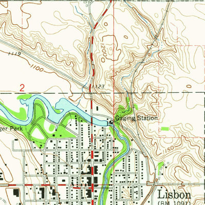 United States Geological Survey Lisbon, ND (1962, 24000-Scale) digital map