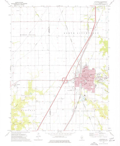 United States Geological Survey Litchfield, IL (1974, 24000-Scale) digital map