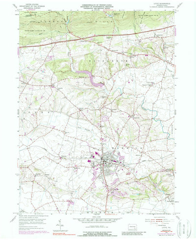 United States Geological Survey Lititz, PA (1956, 24000-Scale) digital map