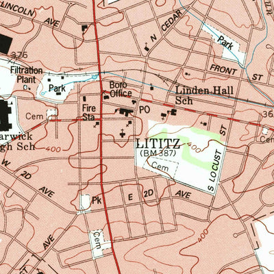 United States Geological Survey Lititz, PA (1995, 24000-Scale) digital map