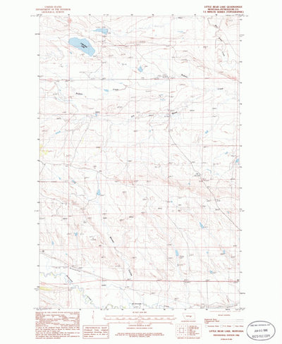 United States Geological Survey Little Bear Lake, MT (1986, 24000-Scale) digital map