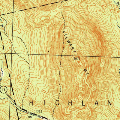 United States Geological Survey Little Bigelow Mountain, ME (1944, 62500-Scale) digital map