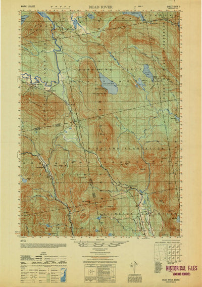 United States Geological Survey Little Bigelow Mountain, ME (1950, 50000-Scale) digital map