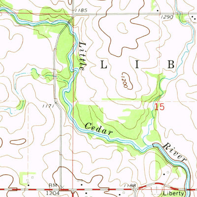 United States Geological Survey Little Cedar, IA (1972, 24000-Scale) digital map