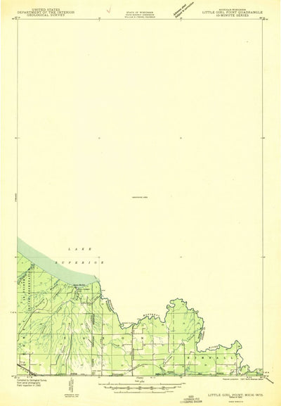 United States Geological Survey Little Girls Point, MI-WI (1943, 48000-Scale) digital map
