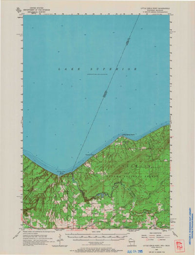 United States Geological Survey Little Girls Point, MI-WI (1956, 62500-Scale) digital map