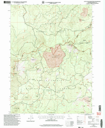 United States Geological Survey Little Glass Mountain, CA (1998, 24000-Scale) digital map