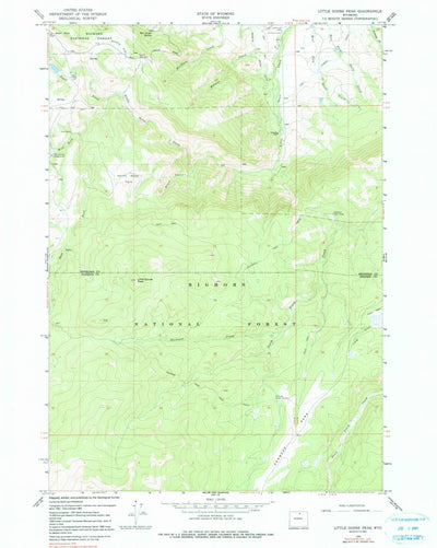 United States Geological Survey Little Goose Peak, WY (1965, 24000-Scale) digital map