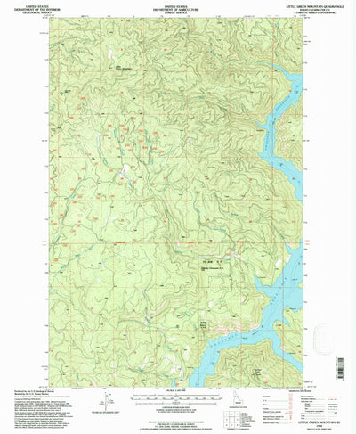 United States Geological Survey Little Green Mountain, ID (1994, 24000-Scale) digital map