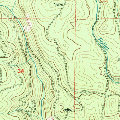 United States Geological Survey Little Green Mountain, ID (1994, 24000-Scale) digital map