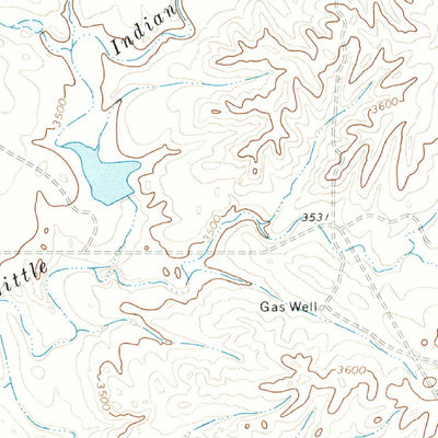 United States Geological Survey Little Indian Creek, TX (1971, 24000-Scale) digital map