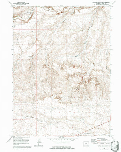 United States Geological Survey Little Indian Draw, WY (1991, 24000-Scale) digital map