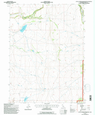 United States Geological Survey Little Juniper Reservoir, CA (1993, 24000-Scale) digital map